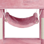 pink multi-level cat tree tower, view 4 - MRSLM