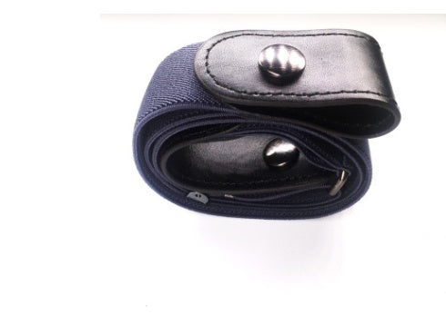 Leather Slim Stretch Invisible Belt Jeans Simple Joker Men and Women Lazy Belt