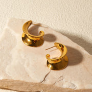 18k gold plated spiral stud earrings, view 6 - MRSLM