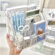transparent desktop pen holder organizer, view 4 - MRSLM