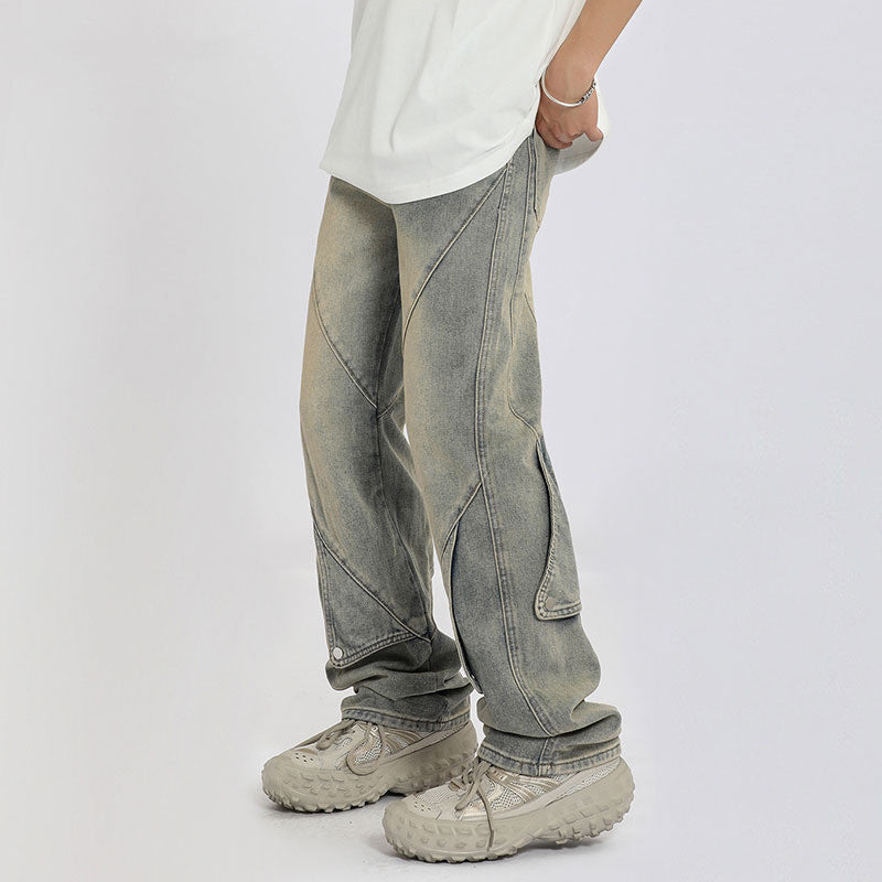 High Street Niche Design Straight Jeans