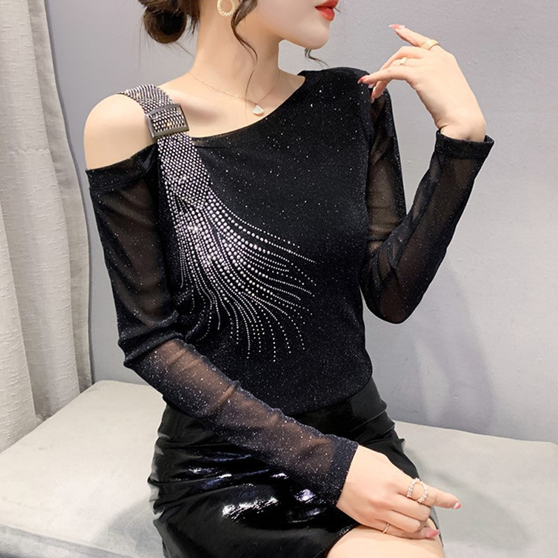 women's off-the-shoulder slim fit top, view 8 - MRSLM