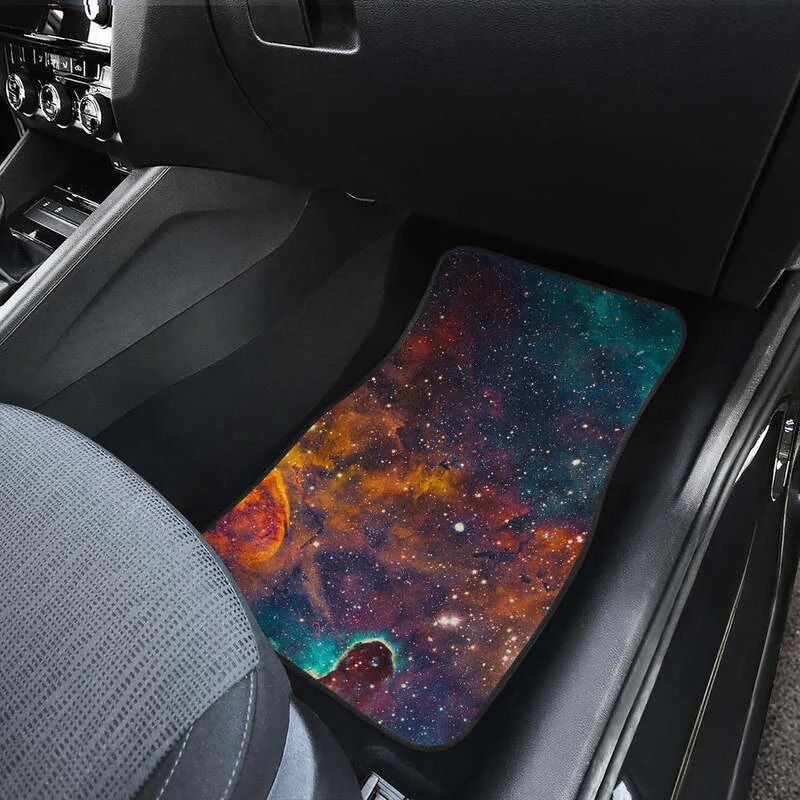 galaxy teal and orange car floor mats, view 5 - MRSLM