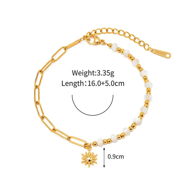 sun pendant beaded bracelet, view 2 - MRSLM