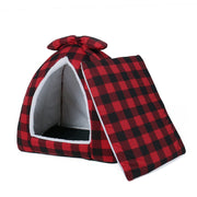 cozy plaid pet tent bed, view 7 - MRSLM