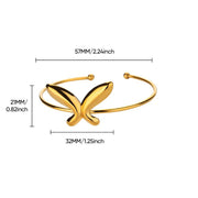 Butterfly cuff bracelet, gold stainless steel, view 8 - MRSLM