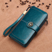 women's long leather clutch wallet, view 5 - MRSLM
