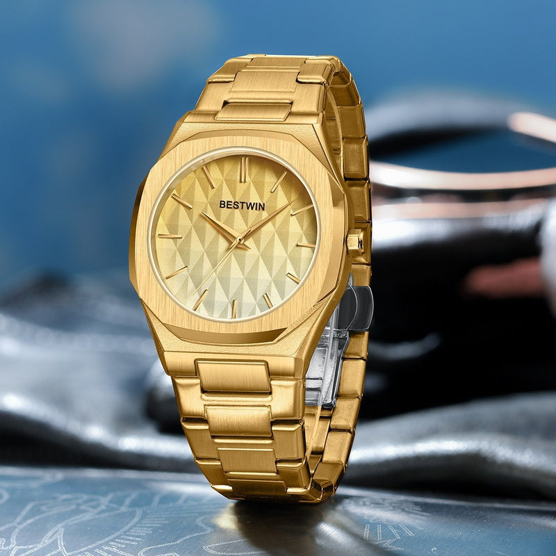 embossed dial men's watch, view 3 - MRSLM