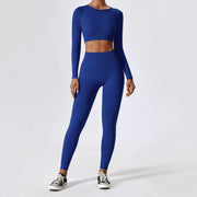 Women's ribbed long sleeve yoga crop top, view 27 - MRSLM