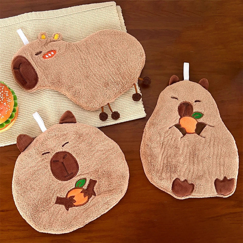 Cute capybara hanging hand towel, view 6 - MRSLM