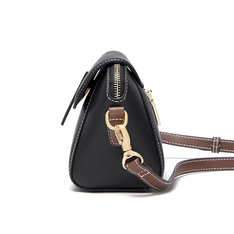 Small square leather crossbody bag, view 11 - MRSLM