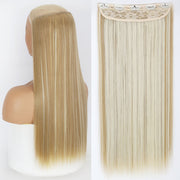 synthetic long straight clip-in hair extensions, view 4 - MRSLM