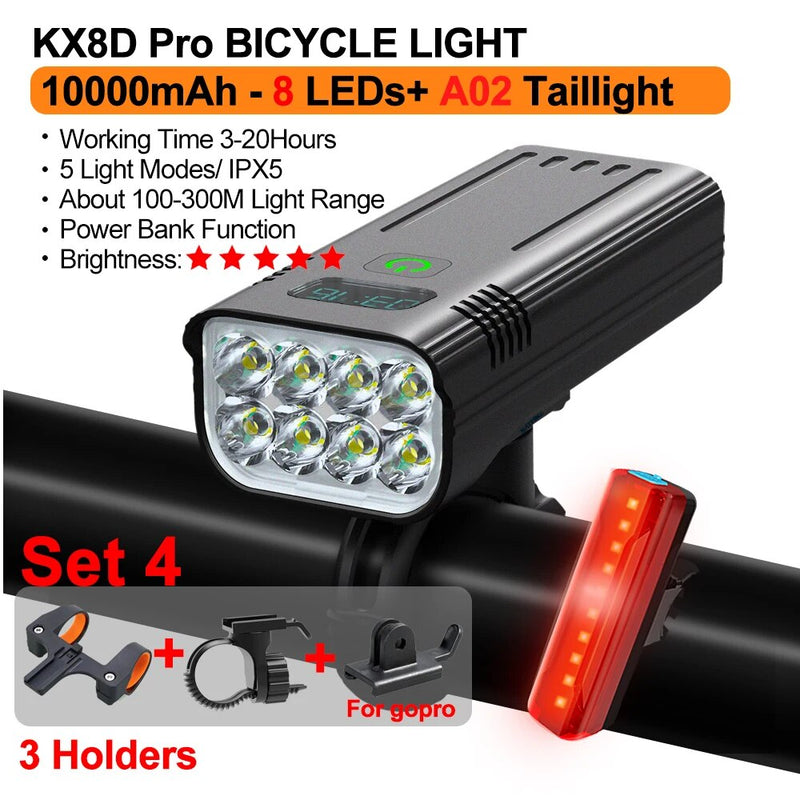 Ultra-bright USB-C rechargeable bike light set, view 9 - MRSLM