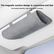 universal pu leather car glasses holder, view 9 - MRSLM
