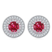 sterling silver round micro set zircon earrings, view 4 - MRSLM