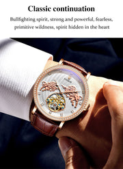 men's diamond set mechanical watch, view 5 - MRSLM