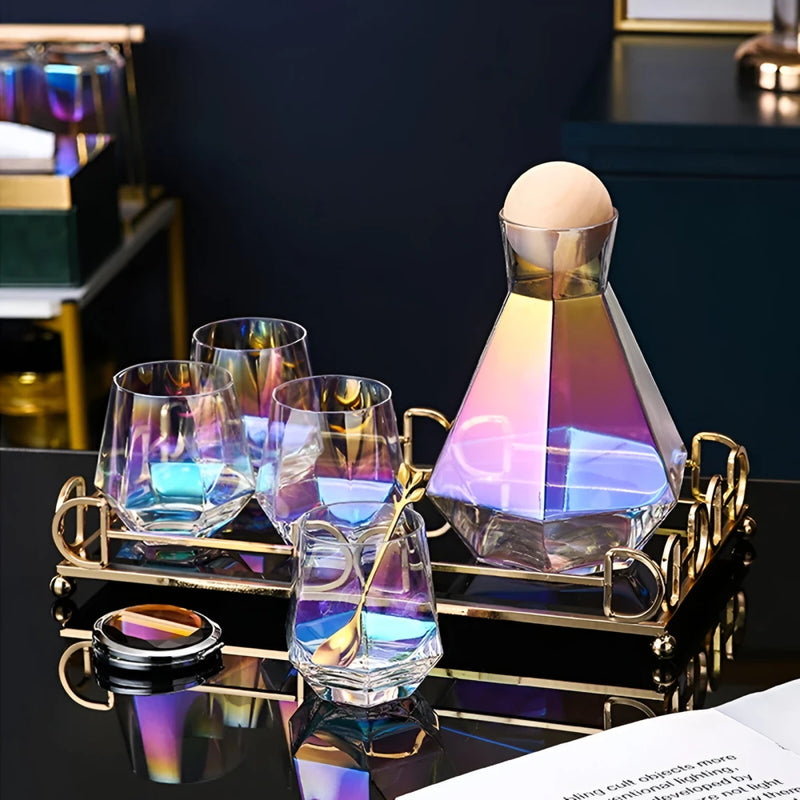 heat-resistant rainbow glass cup set, view 2 - MRSLM