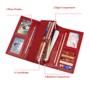genuine leather long wallet with rfid, view 6 - MRSLM