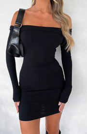 off-shoulder sheath dress, view 2 - MRSLM