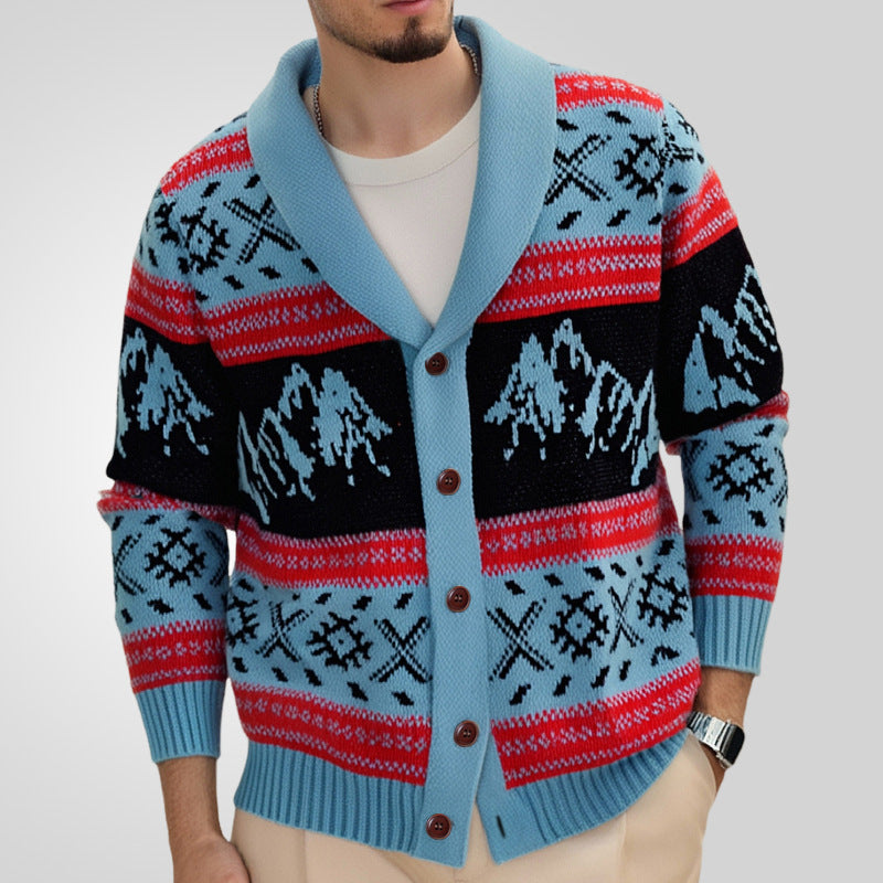 Retro Jacquard Knitted Coat