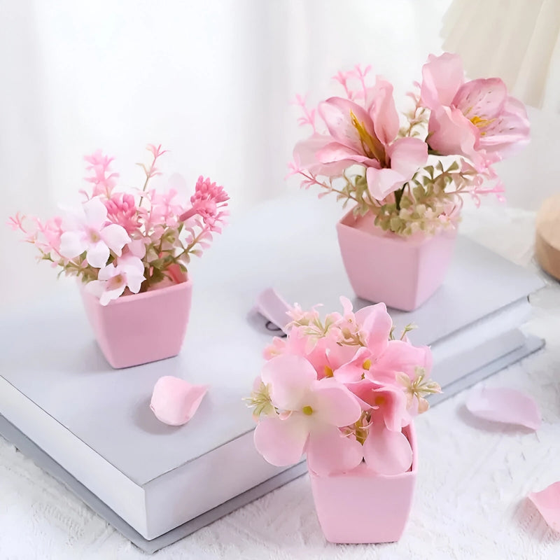 artificial flower bonsai with vase, view 4 - MRSLM