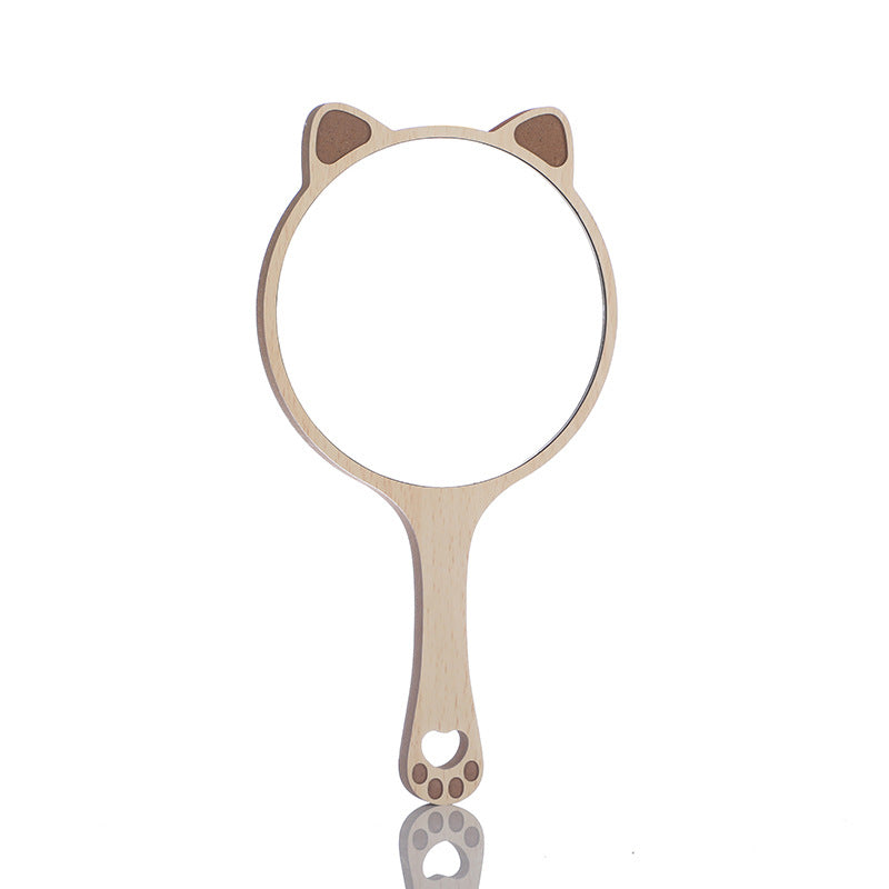 wooden handheld makeup mirror, view 12 - MRSLM