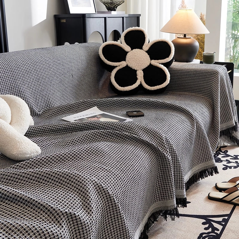 Woven cotton sofa cover blanket, view 9 - MRSLM