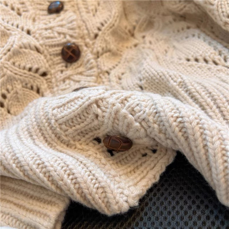 women's short crochet cut-out cardigan, view 7 - MRSLM