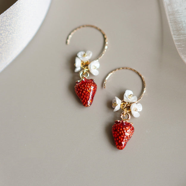 cute flower silver earrings, view 3 - MRSLM