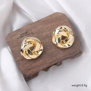 Gold spiral drop earrings, view 5 - MRSLM