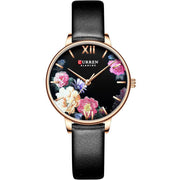 Women's quartz watch with leather strap, view 5 - MRSLM