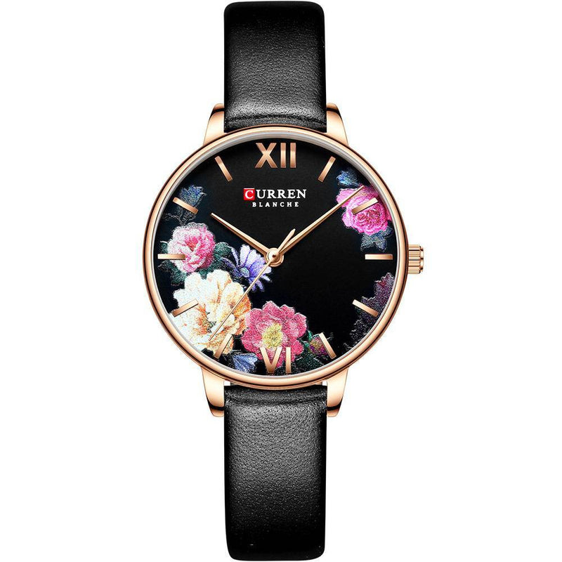 Women's quartz watch with leather strap, view 5 - MRSLM