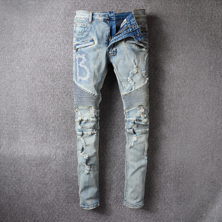 Worn Beggar Worn Multi Pocket Slim Fit Elastic Pants