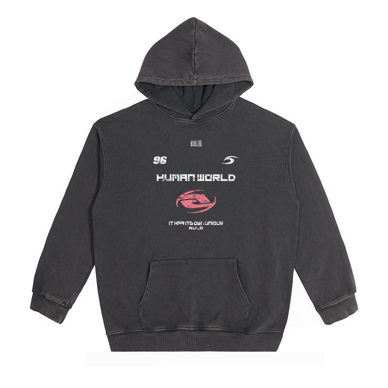 distressed batik print hoodie, view 5 - MRSLM