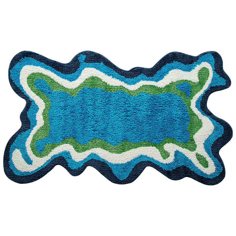70s retro psychedelic tufted rug, view 2 - MRSLM