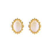 vintage chamomile topaz stud earrings, view 2 - MRSLM