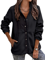 Women's polar fleece stand-collar button jacket, view 4 - MRSLM