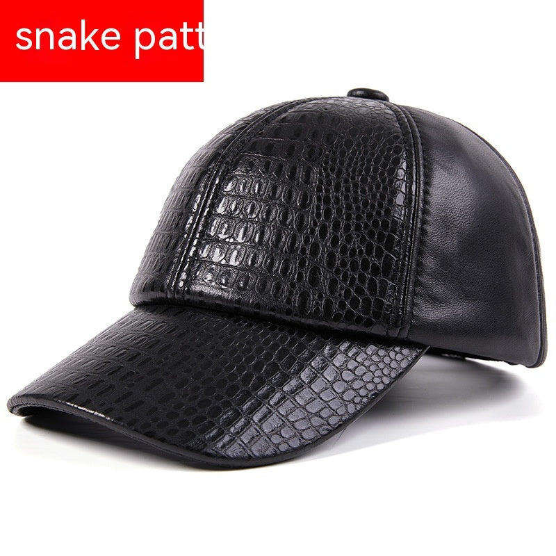 leather dome cap, embossed pattern, view 7 - MRSLM