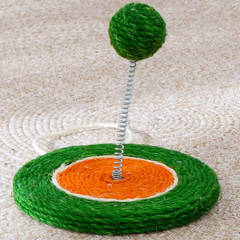 cat scratch board with sisal ball toy, view 5 - MRSLM