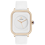 ladies square dial leather strap watch, view 5 - MRSLM