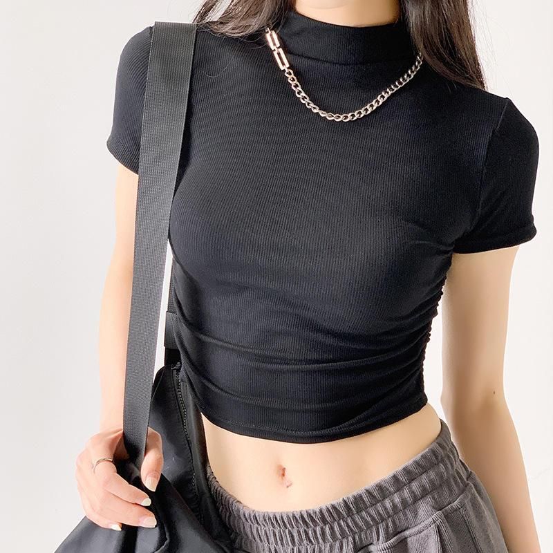 slim summer crop top, view 3 - MRSLM