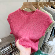 women's open knit short sleeve top - MRSLM