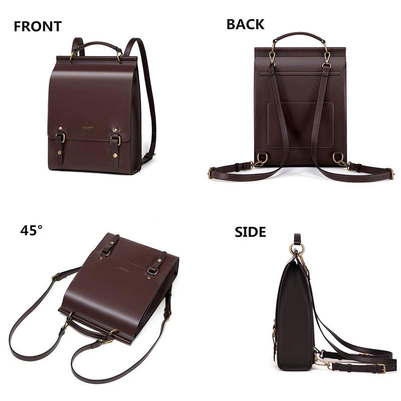 women's vintage leather backpack purse, view 7 - MRSLM