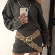 bohemian wide woven belt, view 6 - MRSLM