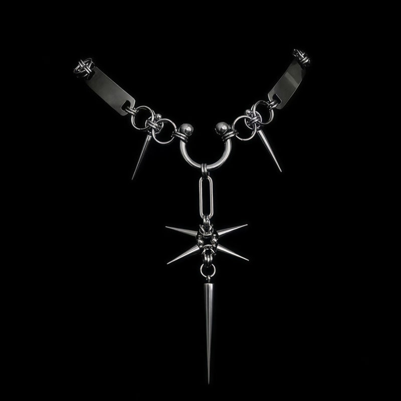 tassel pendant titanium steel necklace, view 4 - MRSLM