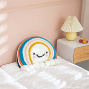 rainbow sunflower crochet cushion, view 5 - MRSLM