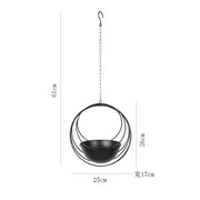 iron hanging flower pot, view 4 - MRSLM