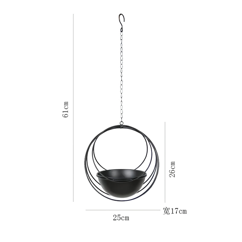 iron hanging flower pot, view 4 - MRSLM