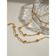 Paper clip love heart necklace, gold plated, view 3 - MRSLM
