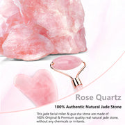 rose quartz roller and gua sha set, view 4 - MRSLM
